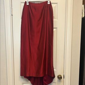 Crimson VINTAGE Elegant Red Satin Skirt 6P